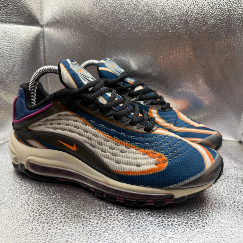 Size 6.5Y Nike Air Max Deluxe Cool‎ Gray Orange Kids Athletic Shoes AR0115-002